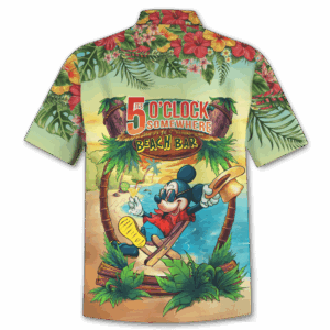 Mickey Mouse Its 5 O’Clock Somewhere Beach Bar Hawaiian Shirt