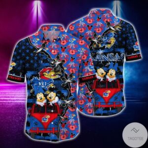 Mickey Mouse Kansas Jayhawks Ncaa Hawaiian Shirt