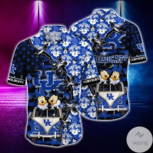 Mickey Mouse Kentucky Wildcats Ncaa Hawaiian Shirt