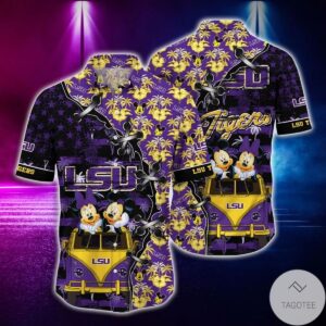 Mickey Mouse Lsu Tigers Ncaa Hawaiian Shirt