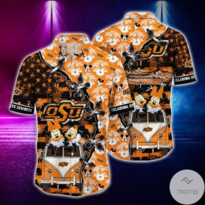 Mickey Mouse Oklahoma State Cowboys Ncaa Hawaiian Shirt