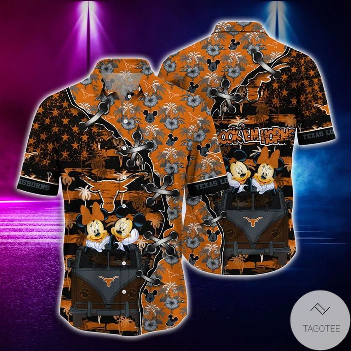 Mickey Mouse Texas Longhorns Ncaa Hawaiian Shirt Mickey Mouse Texas Longhorns Ncaa Hawaiian Shirt