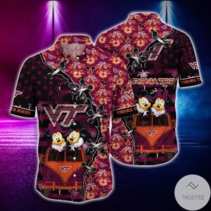 Mickey Mouse Virginia Tech Hokies Ncaa Hawaiian Shirt