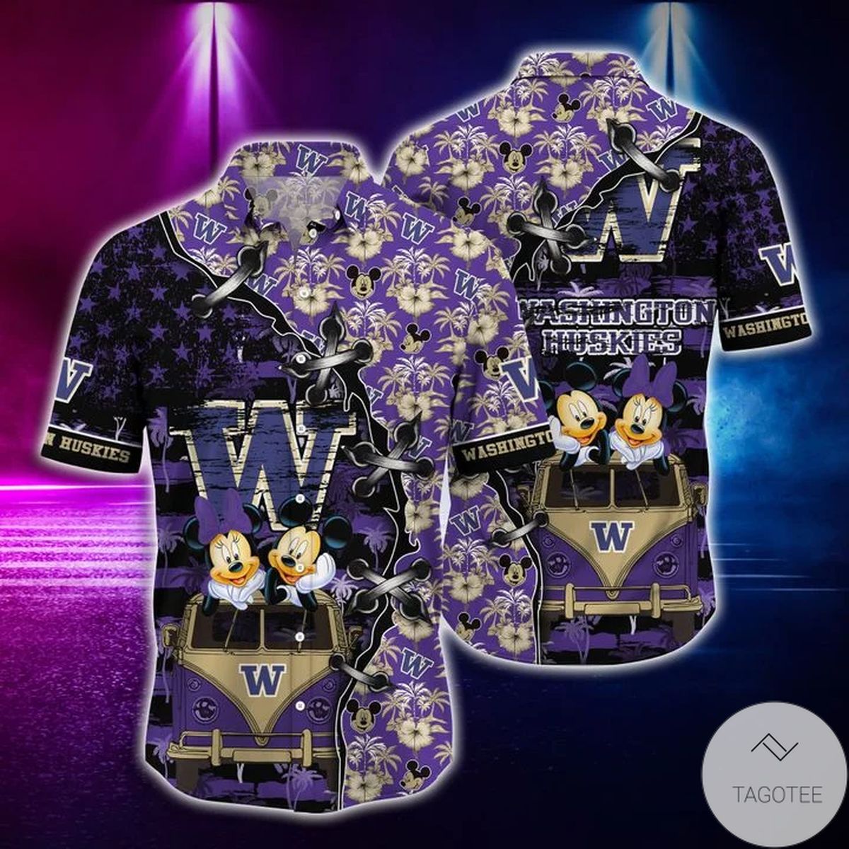 Mickey Mouse Washington Huskies Ncaa Hawaiian Shirt Mickey Mouse Washington Huskies Ncaa Hawaiian Shirt