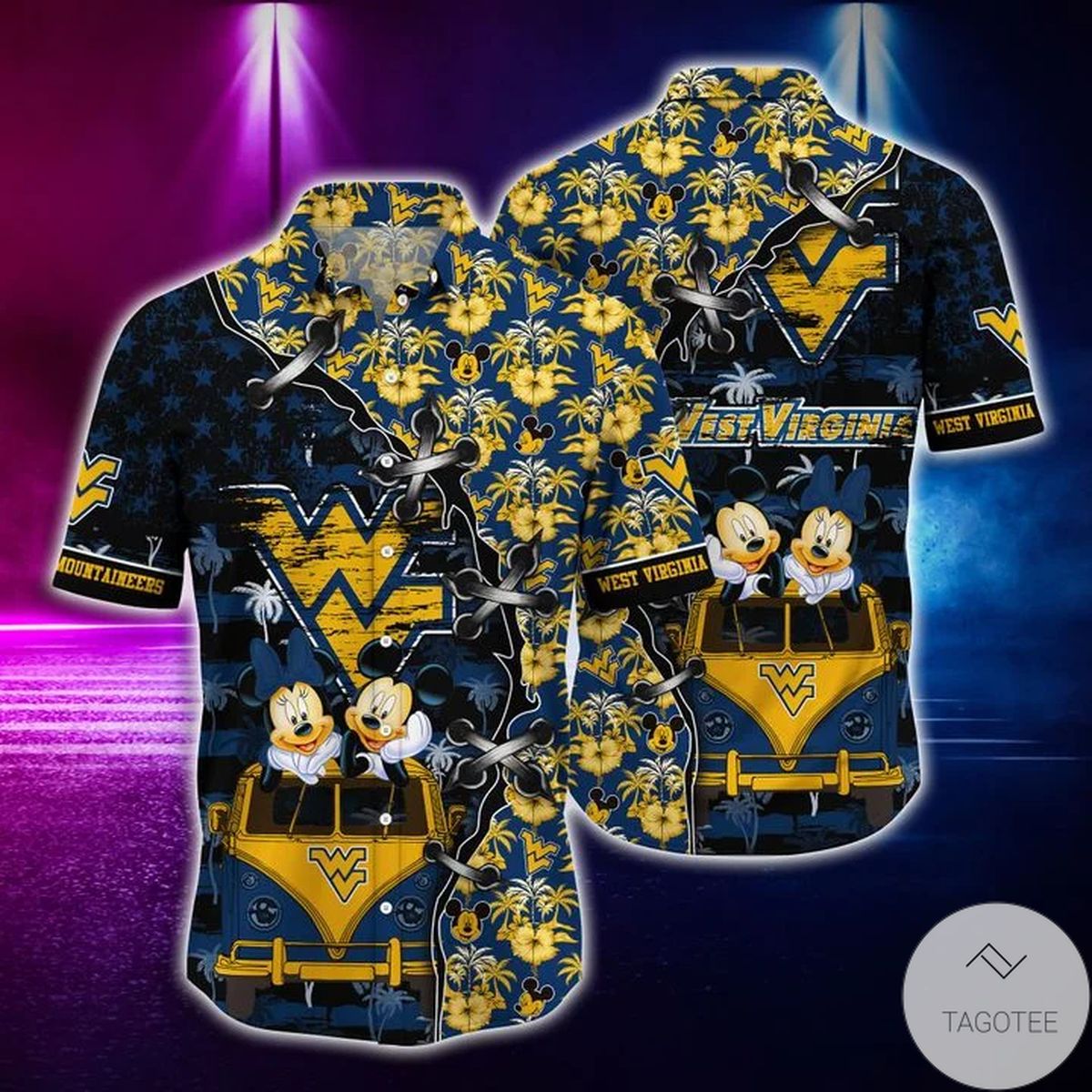 Mickey Mouse West Virginia Mountaineers Ncaa Hawaiian Shirt Mickey Mouse West Virginia Mountaineers Ncaa Hawaiian Shirt