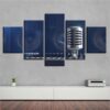 Microphone 5 - Music 5 Panel Canvas Art Wall Decor