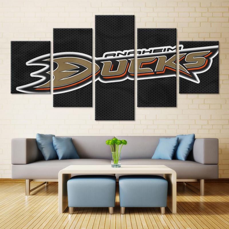 Mighty Ducks Nhl Logo - Sport 5 Panel Canvas Art Wall Decor Mighty Ducks Nhl Logo - Sport 5 Panel Canvas Art Wall Decor