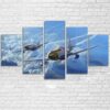 Military Airplane Aircraft Vintage 03 - Aircraft 5 Panel Canvas Art Wall Decor