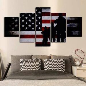 Military Flag 1- Army 5 Panel Canvas Art Wall Decor