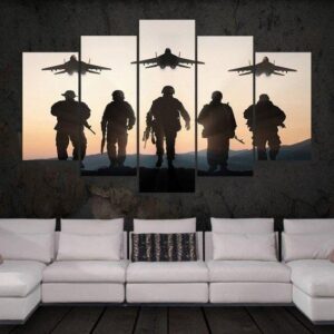 Military Marines Air Force Army - Army 5 Panel Canvas Art Wall Decor
