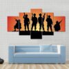 Military Soldiers Silhouettes - Army 5 Panel Canvas Art Wall Decor