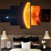 Milky Way The Earth Planet - Space 5 Panel Canvas Art Wall Decor
