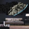 Millennium Falcon Light Speed Star Wars Movie - 5 Panel Canvas Art Wall Decor