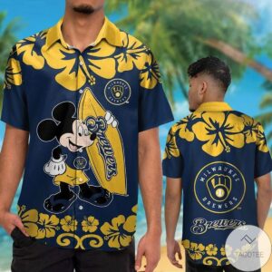 Milwaukee Brewers Mickey Mouse Hawaiian Shirt