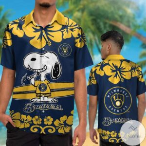 Milwaukee Brewers Snoopy Hawaiian Shirt