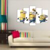 Minions 1 - Cartoon 5 Panel Canvas Art Wall Decor