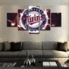 Minnesota Twins Baseball 1 - Sport 5 Panel Canvas Art Wall Decor