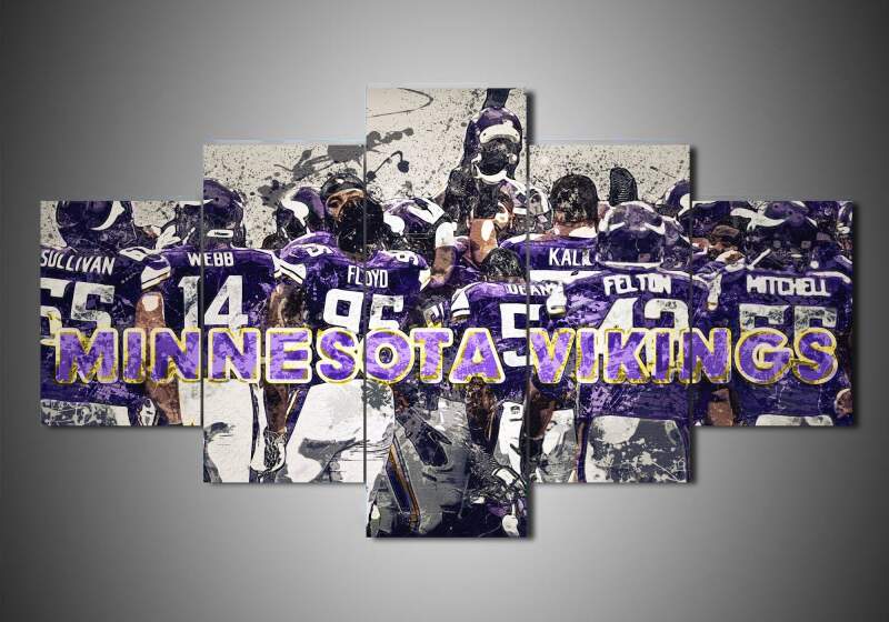 Minnesota Vikings 1 - Sport 5 Panel Canvas Art Wall Decor Minnesota Vikings 1 - Sport 5 Panel Canvas Art Wall Decor