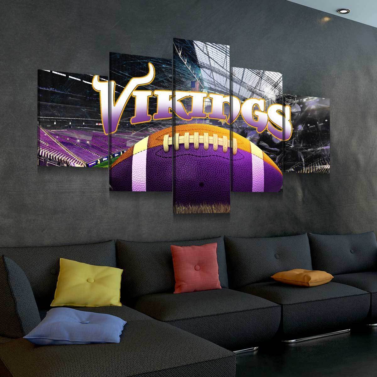 Minnesota Vikings 10 Sport - 5 Panel Canvas Art Wall Decor Minnesota Vikings 10 Sport - 5 Panel Canvas Art Wall Decor