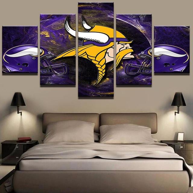 Minnesota Vikings 3 - Sport 5 Panel Canvas Art Wall Decor Minnesota Vikings 3 - Sport 5 Panel Canvas Art Wall Decor