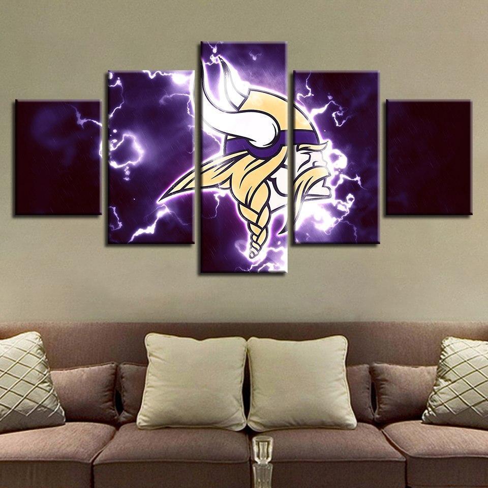 Minnesota Vikings Football - 5 Panel Canvas Art Wall Decor Minnesota Vikings Football - 5 Panel Canvas Art Wall Decor