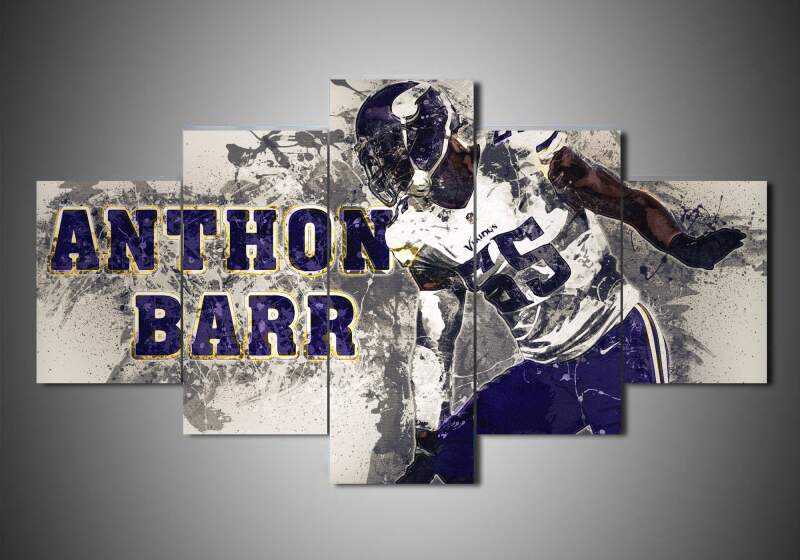 Minnesota Vikings - Anthony Barr - Sport 5 Panel Canvas Art Wall Decor Minnesota Vikings - Anthony Barr - Sport 5 Panel Canvas Art Wall Decor