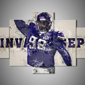 Minnesota Vikings - Linval Joseph - Sport 5 Panel Canvas Art Wall Decor