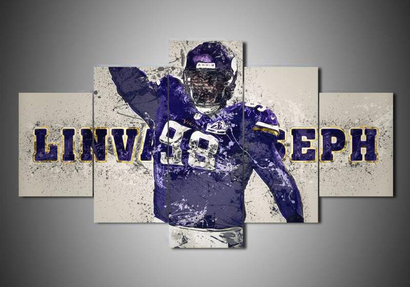 Minnesota Vikings - Linval Joseph - Sport 5 Panel Canvas Art Wall Decor Minnesota Vikings - Linval Joseph - Sport 5 Panel Canvas Art Wall Decor