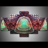 Mirrored Artistic - Abstract 5 Panel Canvas Art Wall Decor