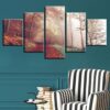 Misty Forest 02 - Nature 5 Panel Canvas Art Wall Decor