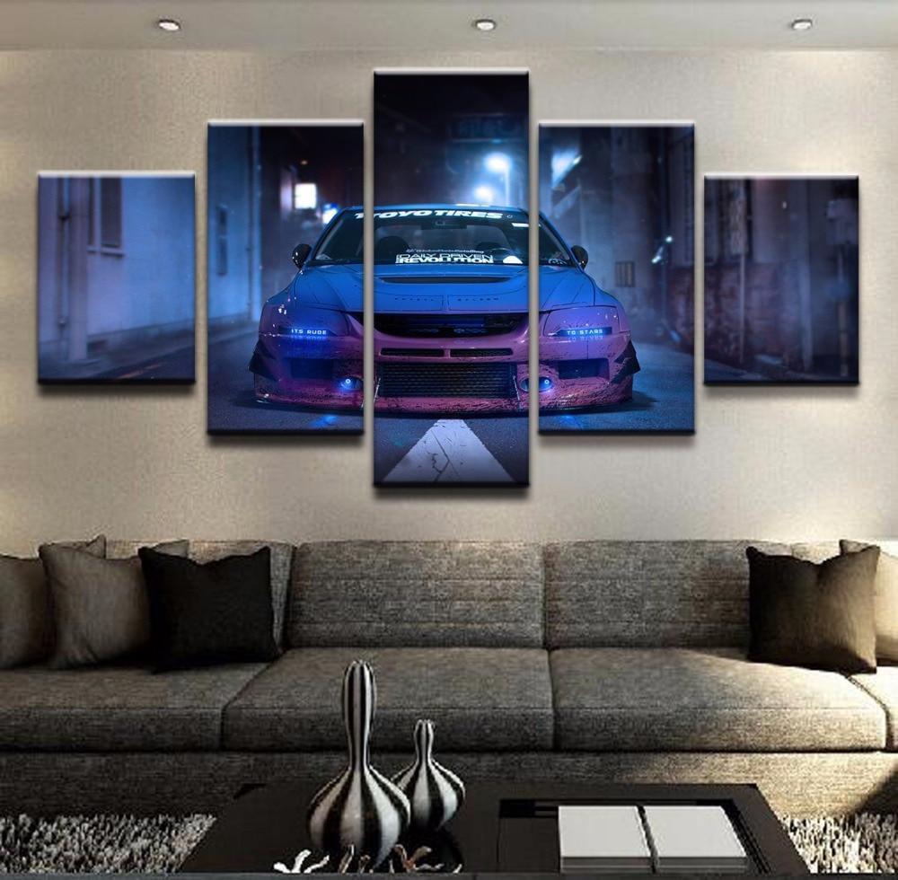 Mitsubishi Lancer Evolution 1 Car - 5 Panel Canvas Art Wall Decor Mitsubishi Lancer Evolution 1 Car - 5 Panel Canvas Art Wall Decor