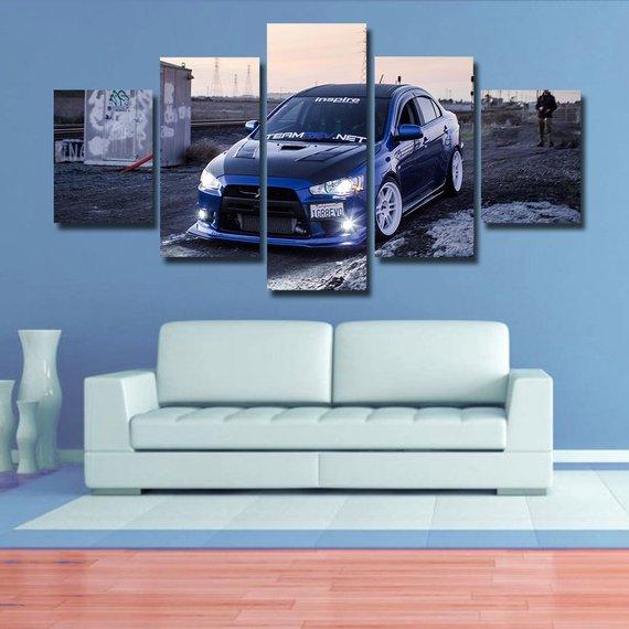 Mitsubishi - Automative 5 Panel Canvas Art Wall Decor Mitsubishi - Automative 5 Panel Canvas Art Wall Decor