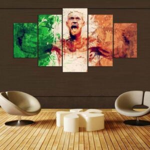 Mma Fighter Conor Mcgregor - Abstract 5 Panel Canvas Art Wall Decor