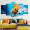 Moana Modern 2 - Cartoon 5 Panel Canvas Art Wall Decor