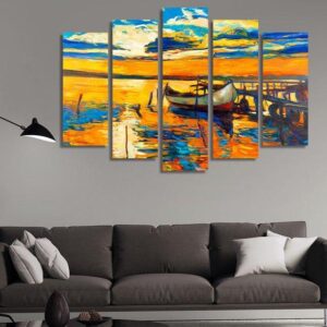 Modern Impressionist 03 - Abstract 5 Panel Canvas Art Wall Decor