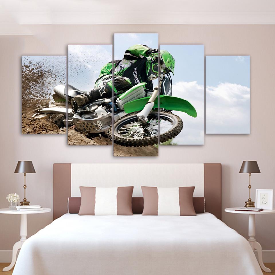 Modern Motorcycle - Automative 5 Panel Canvas Art Wall Decor Modern Motorcycle - Automative 5 Panel Canvas Art Wall Decor
