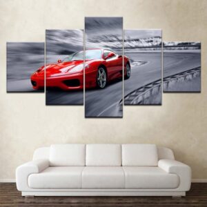 Modern Red Sports - Automative 5 Panel Canvas Art Wall Decor
