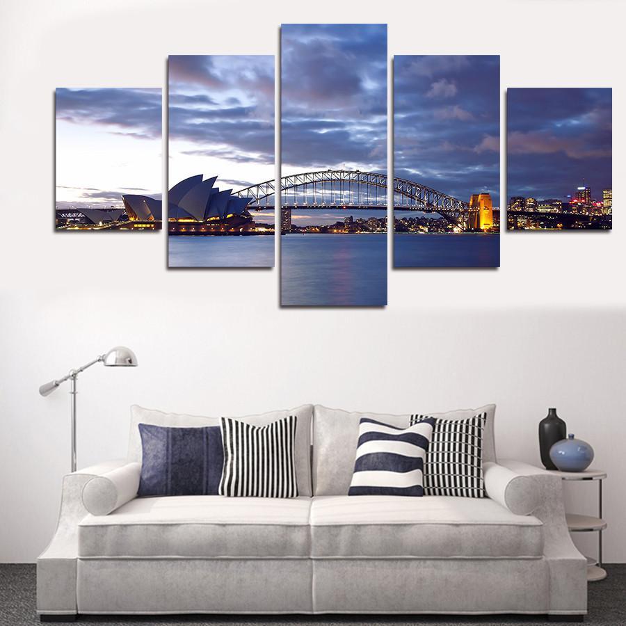 Modern Seascape - Nature 5 Panel Canvas Art Wall Decor Modern Seascape - Nature 5 Panel Canvas Art Wall Decor