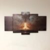 Modular Dragon - Abstract Animal 5 Panel Canvas Art Wall Decor