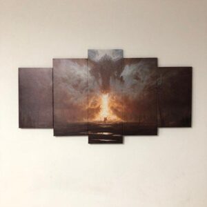Modular Dragon - Abstract Animal 5 Panel Canvas Art Wall Decor