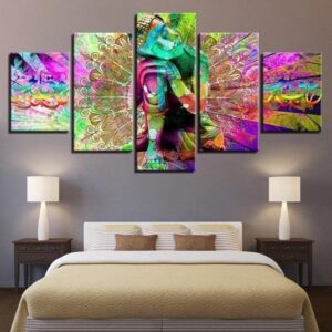 Modular Psychedelic Mandala - Abstract 5 Panel Canvas Art Wall Decor