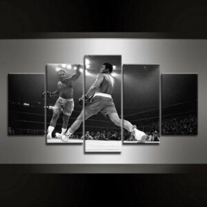 Mohamed Ali Boxing Match - Sport 5 Panel Canvas Art Wall Decor