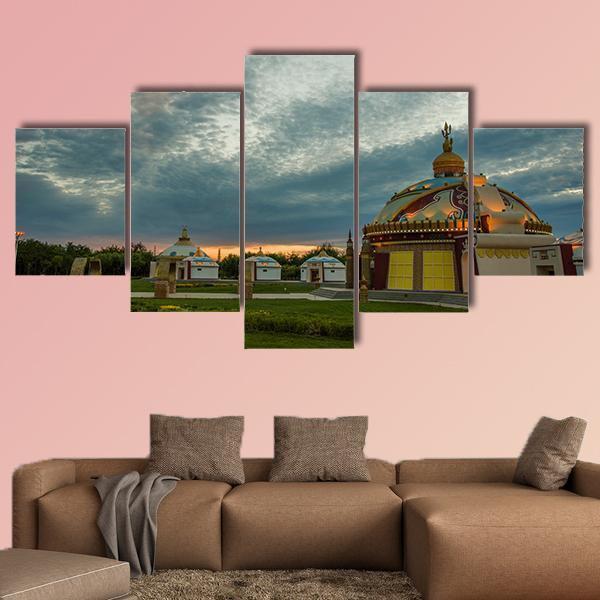 Mongolia Camp - Nature 5 Panel Canvas Art Wall Decor Mongolia Camp - Nature 5 Panel Canvas Art Wall Decor