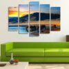 Mongolian Wilderness At Sunrise - Animal 5 Panel Canvas Art Wall Decor