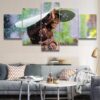 Monkey 1 - Animal 5 Panel Canvas Art Wall Decor