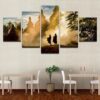 Monks Field Of Merit - Religion 5 Panel Canvas Art Wall Decor