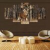 Monster Whitetail Deer Buck - Animal 5 Panel Canvas Art Wall Decor