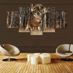 Monster Whitetail Deer Buck - Animal 5 Panel Canvas Art Wall Decor