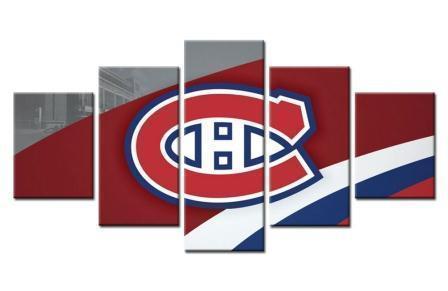 Montreal Canadians Logo 3 Ice Hockey - 5 Panel Canvas Art Wall Decor Montreal Canadians Logo 3 Ice Hockey - 5 Panel Canvas Art Wall Decor