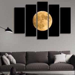 Moon 02 - Space 5 Panel Canvas Art Wall Decor